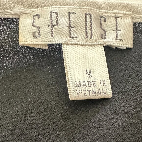 Spense Black & White Contrast Trim Tie-Front Blouse Women's Size Medium - Picture 5 of 9